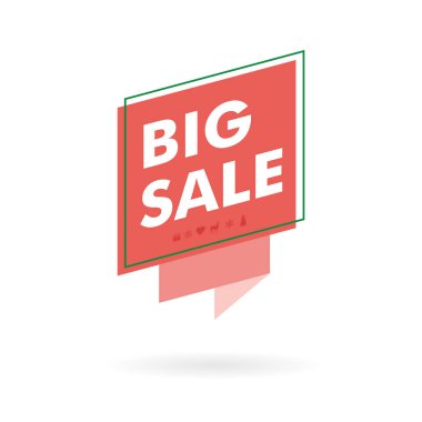 Mutlu noel indirimi bayrak tasarımı - özel teklif - fiyat etiketleri rozet indirimi