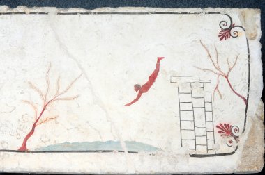 Paestum şehir Ulusal Müzesi'nde dalgıç