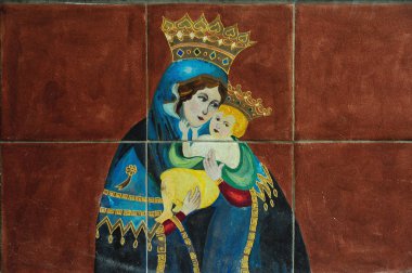 Mary Religious sıva ile bebek