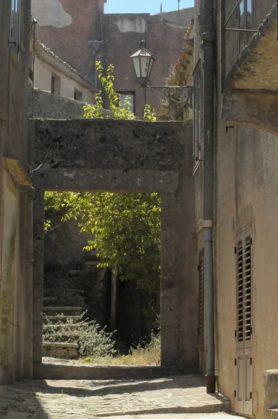 Gränden Nära Slottet Erice Sicilien Italien — Stockfoto