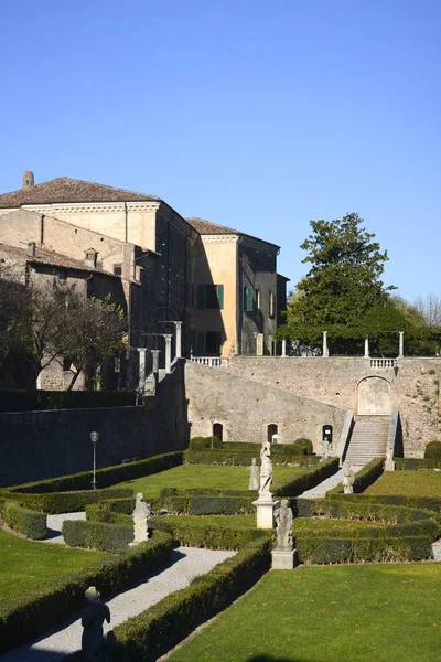 Ogród Strukturze Pałacu Gonzaga Miasta Volta Mantovana Lombardia Włochy — Zdjęcie stockowe