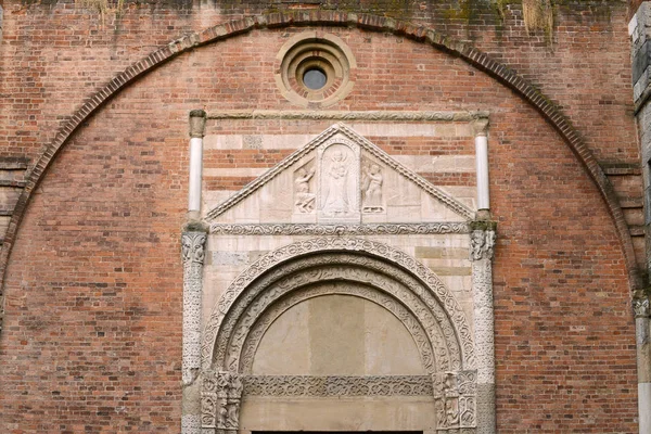 Portal Church San Pietro Ciel Oro City Pavia Lombardy Italy — Stock Photo, Image