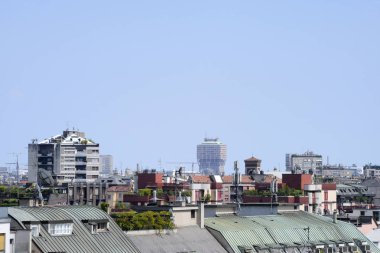 Kule Velasca merkezinde, Milano kenti, Lombardiya, İtalya, 23-07-04