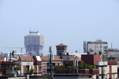 Kule Velasca merkezinde, Milano kenti, Lombardiya, İtalya, 23-07-14