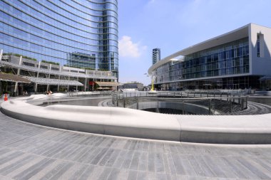 Gae Aulenti Meydanı 'nın Ayrıntıları Milano, Lombardy, İtalya, 17-07-14
