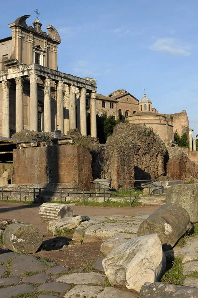 Resti Del Foro Romano Nella Città Roma Lazio — Foto Stock