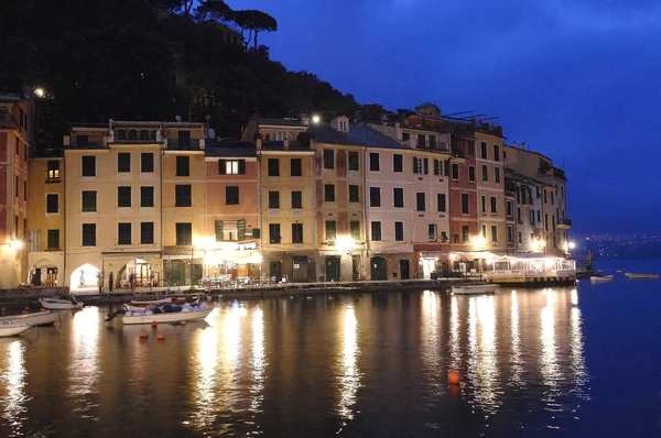 Domy Porcie Porto Fino Liguria Włochy — Zdjęcie stockowe