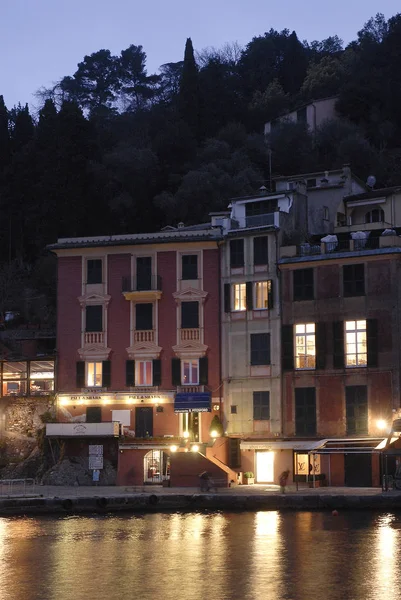 Domy Porcie Porto Fino Liguria Włochy — Zdjęcie stockowe