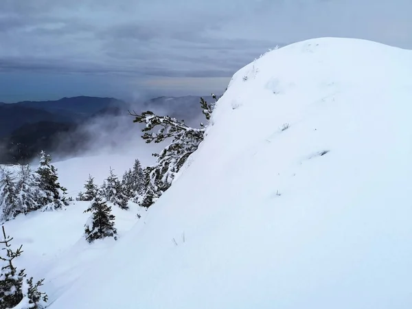 Berg Nach Schneefall Trompia Tal Lombardei Italien — Stockfoto