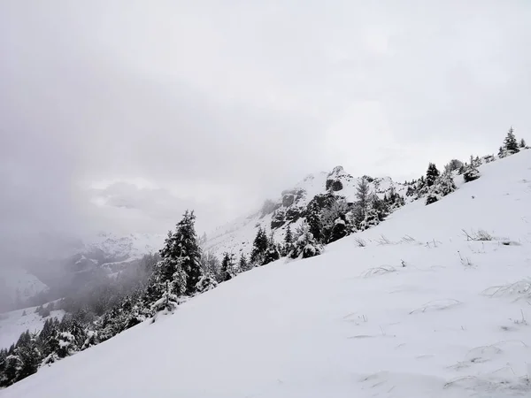 Berg Nach Schneefall Trompia Tal Lombardei Italien — Stockfoto