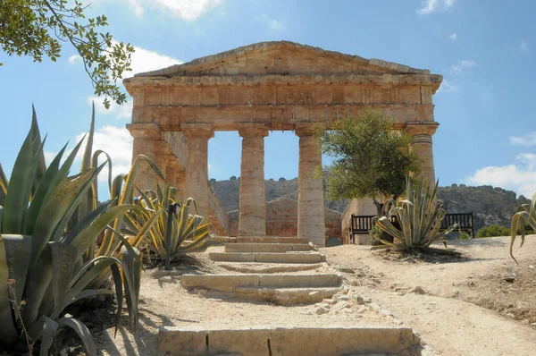 Facade Templo Segesta Greek Ilha Sicily Itália Imagem De Stock