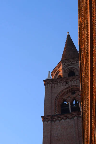 Detail Bell Tower Church Saint Andrew City Mantova Lombardy Italy — Stock Photo, Image