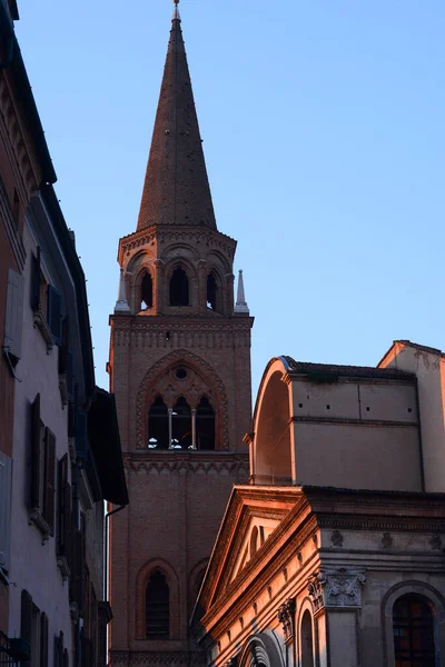 Bell Tower Eglise Saint Andrew Dans Ville Mantova Lombardy Italie — Photo