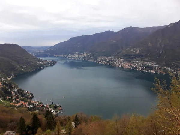 Vista Del Lago Como Dal Villaggio Faggeto Lario Lombardia Italia — Foto Stock