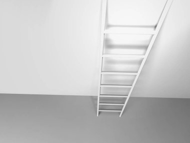 Işık ve başarı 3d render illüstrasyon için merdiven