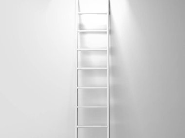 Işık ve başarı 3d render illüstrasyon için merdiven