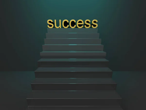 Escalier vers la lumière et le succès 3d rendent l'illustration — Photo
