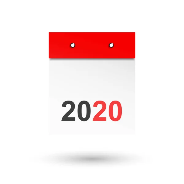 Calendario 2020 Sfondo Bianco Illustrazione Vettoriale Eps10 — Vettoriale Stock