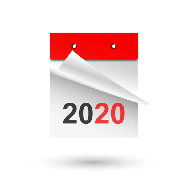 Calendario 2020 Sfondo Bianco Illustrazione Vettoriale Eps10 — Vettoriale Stock