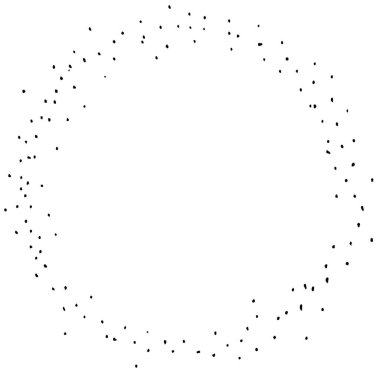 El Kaplama Yuvarlak İzole edilmiş Siyah Mürekkep Çerçevesi