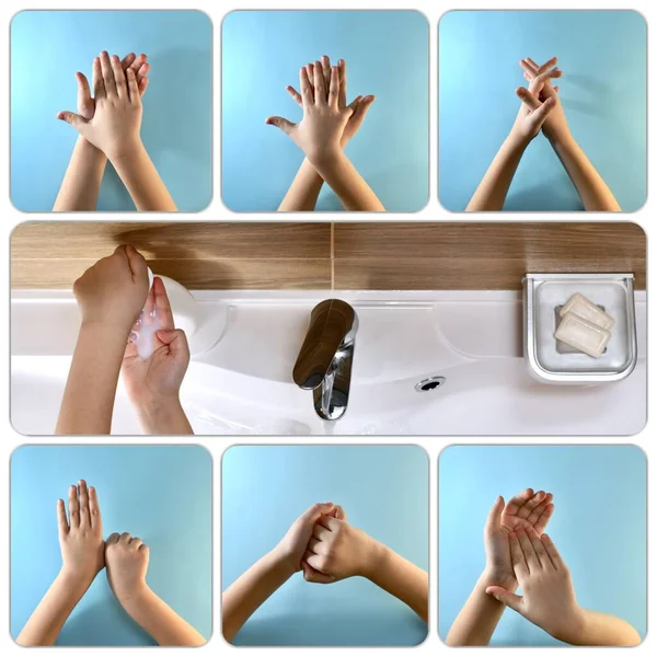 Europejski Standard Technik Ręcznego Przetwarzania Mydła Antyseptycznego — Zdjęcie stockowe