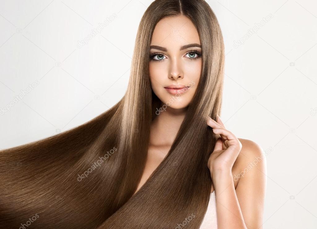 girl with brown  shine health hair