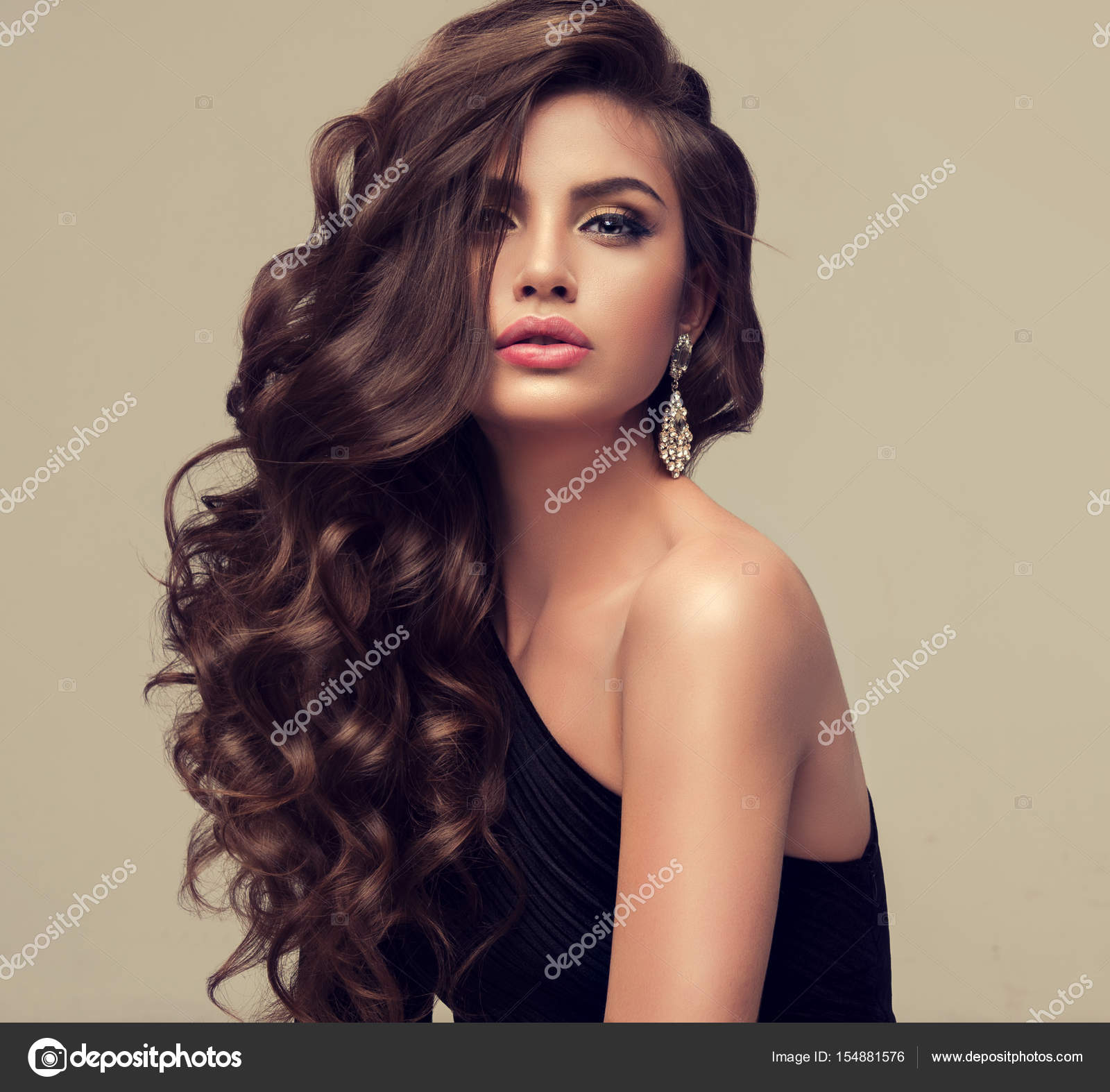 Beautiful Model Girl With Curly Hair Stock Photo C Edwardderule