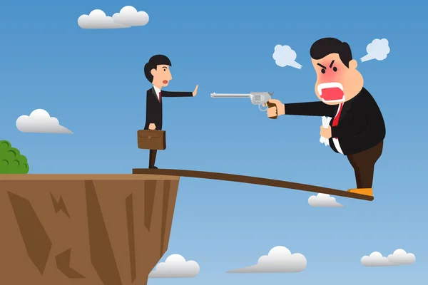 Kızgın Eğimli yüzey uçurumun üzerinden sarkan ahşap üzerine patron standı 