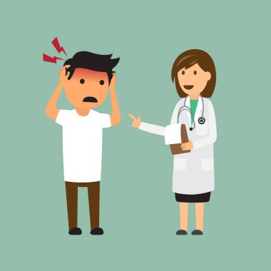 Hasta ve doktor sağlık kavramı. vektör çizim.