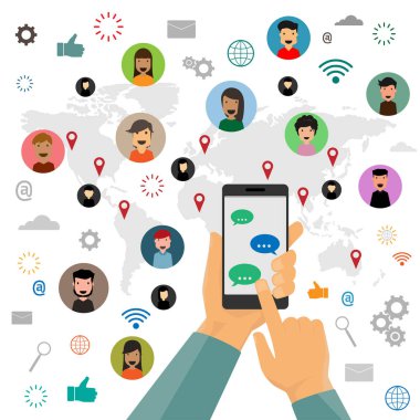 İnsan eli tutun bir akıllı telefon ve arkadaşlarınıza mesaj göndermek VI