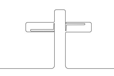 sürekli çizgi sanat Hıristiyan ibadet resim. Eucharis