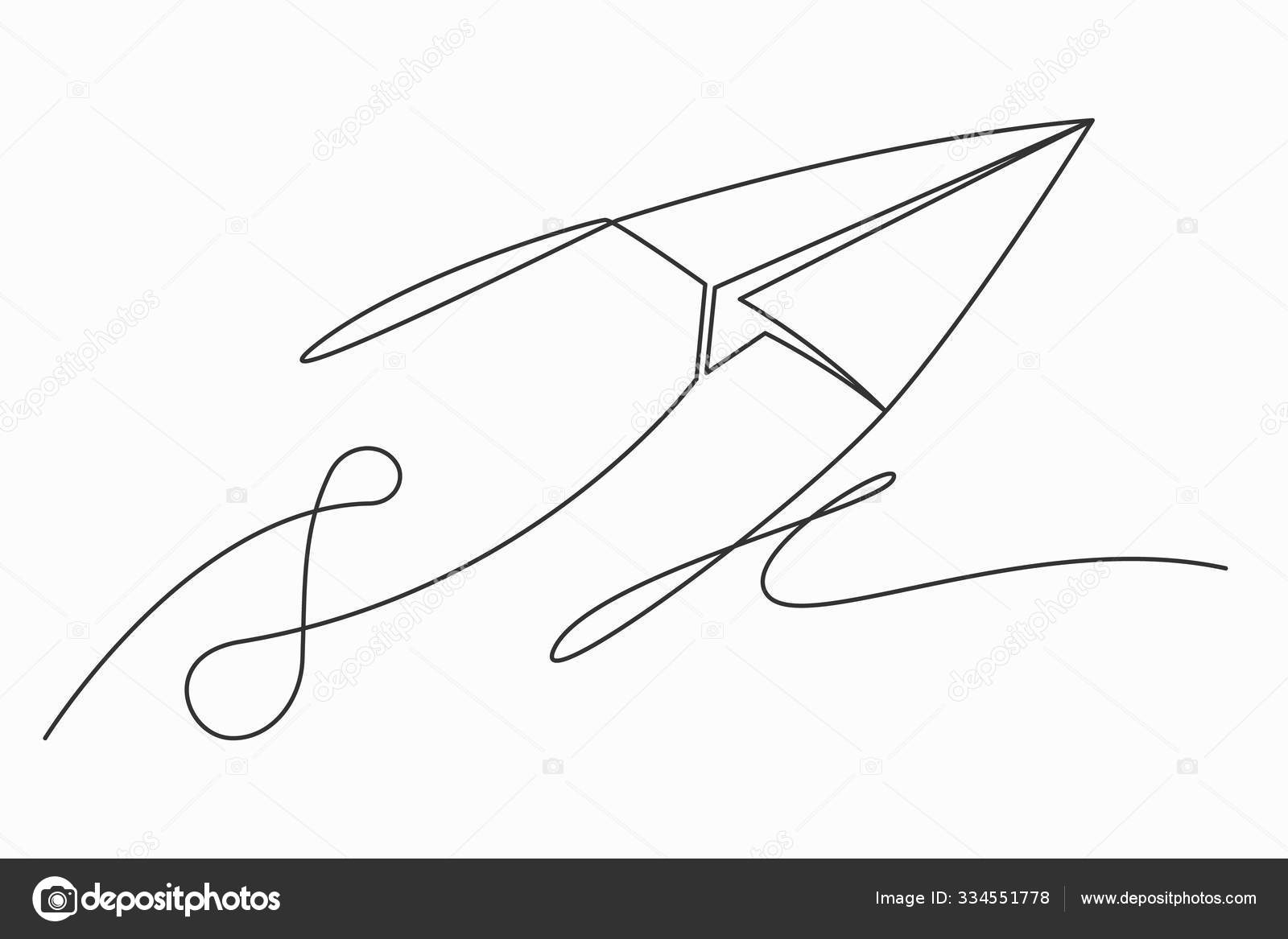 Plano de papel dibujo continuo una sola línea arte estilo aislar