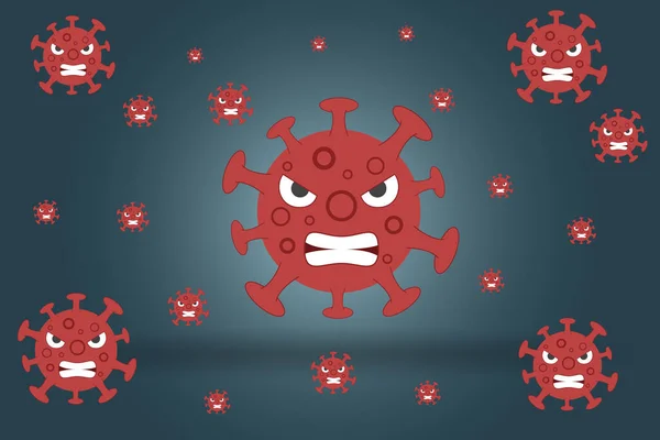コロナウイルス2019 Ncovは アジアのインフルエンザ流行の原因となる新たなコロナウイルス概念と パンデミックとしての危険なインフルエンザ株の場合としてのコロナウイルスインフルエンザを引き起こす ウイルス標識ベクターイラスト — ストックベクタ