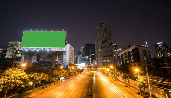 Bangkok Peyzaj Inşaatı Bölgesi Bangkok Bölgesinde Yeşil Ekran Ilan Panosu — Stok fotoğraf