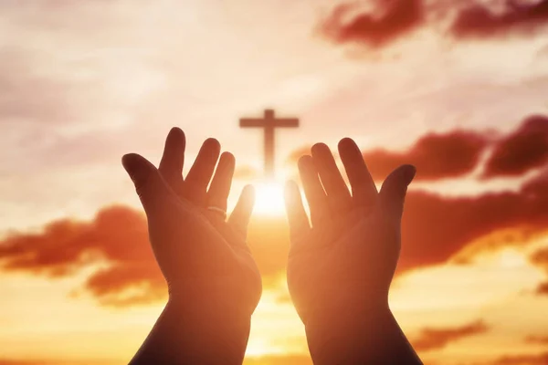 Людські Руки Відкривають Поклоніння Долоні Євхаристія Терапія Благослови Бога Допомагає — стокове фото