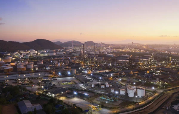 Aerial View Oil Storage Tank Oil Refinery Factory Industrial Oil — Stock Photo, Image