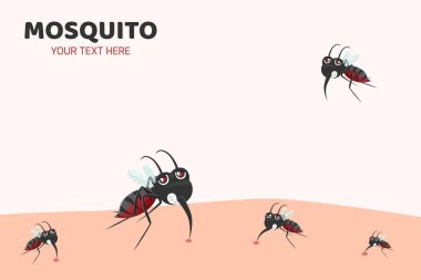 Sivrisinekler, sivrisinekler dang humması virüsleri ve bakteriler taşıyorlar. sağlık ve tıbbi vektör illüstrasyonu.