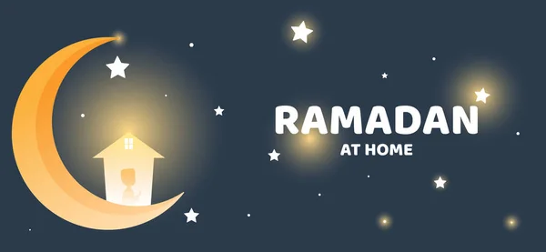 Concetto Religione Ramadan Sia Benedetto Adorazione Casa Coronavirus Protezione Distanza — Vettoriale Stock