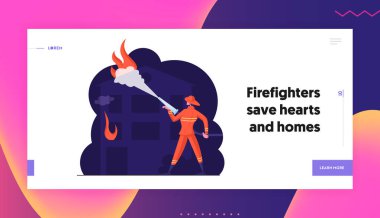 Tehlikeli İtfaiyeci Meslek Sitesi İniş Sayfası. Cesur İtfaiyeci Alevli Hortum Dövüşü 'nden Söndüren Su