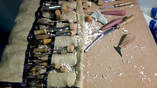 Wood carving, chisels, handmade, crafts, caskets, DIY — 비디오