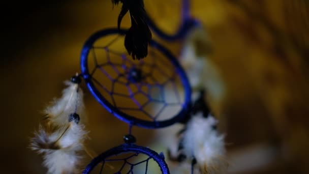 Dream catcher in the amulets shop — Stock Video