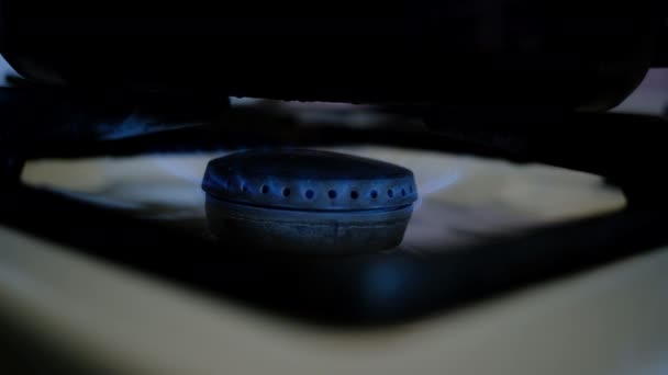 Met behulp van een gasbrander warmtevoeding — Stockvideo