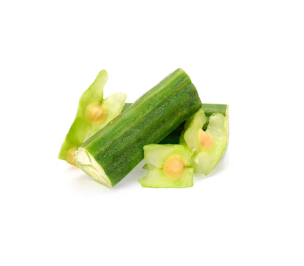 鼓棒图像 一些剥皮的鼓棒在白色背景上 莫林加是香草的食物 — 图库照片