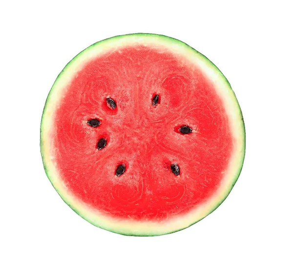 Sliced Watermelon Half Watermelon Isolated White Background — Stock Photo, Image