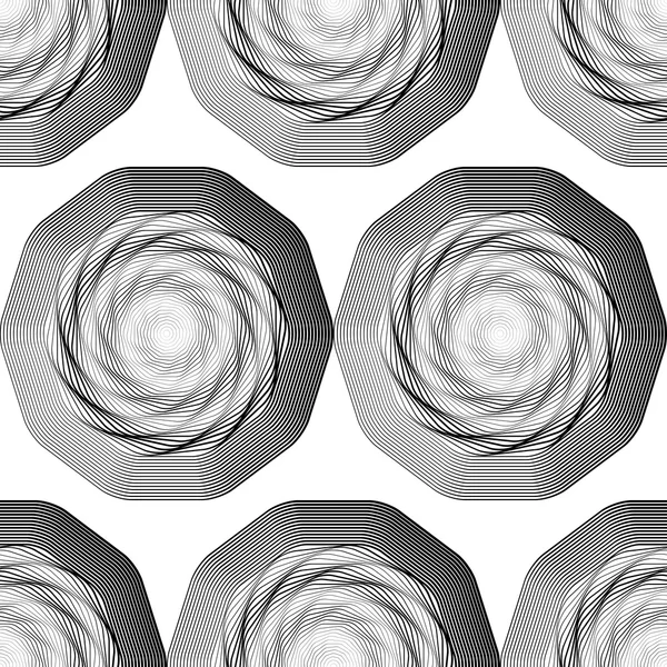 Tervezési varrat nélküli fekete-fehér illusion minta — Stock Vector