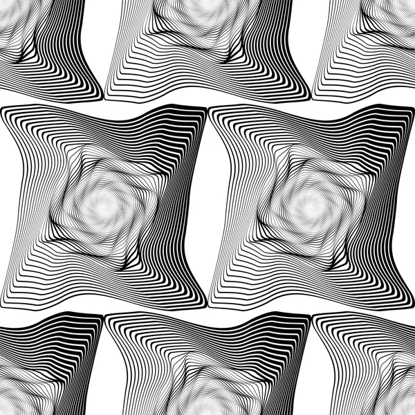 Design senza soluzione di continuità modello di illusione monocromatica — Vettoriale Stock