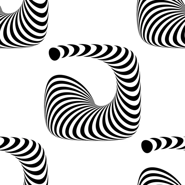 Diseño inconsútil patrón de ilusión monocromo — Archivo Imágenes Vectoriales