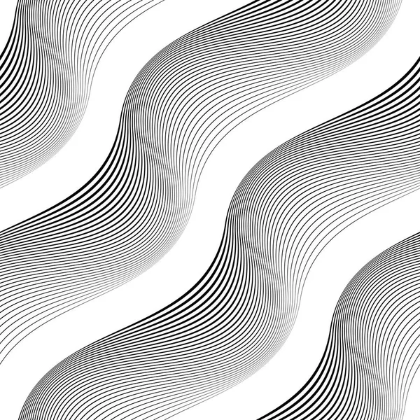 Design seamless monochrome waving pattern — Stock Vector