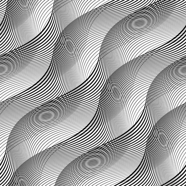 Design seamless monochrome waving pattern — Stock Vector