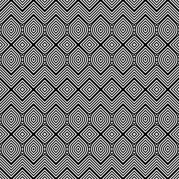 Diseño inconsútil patrón geométrico monocromo — Vector de stock